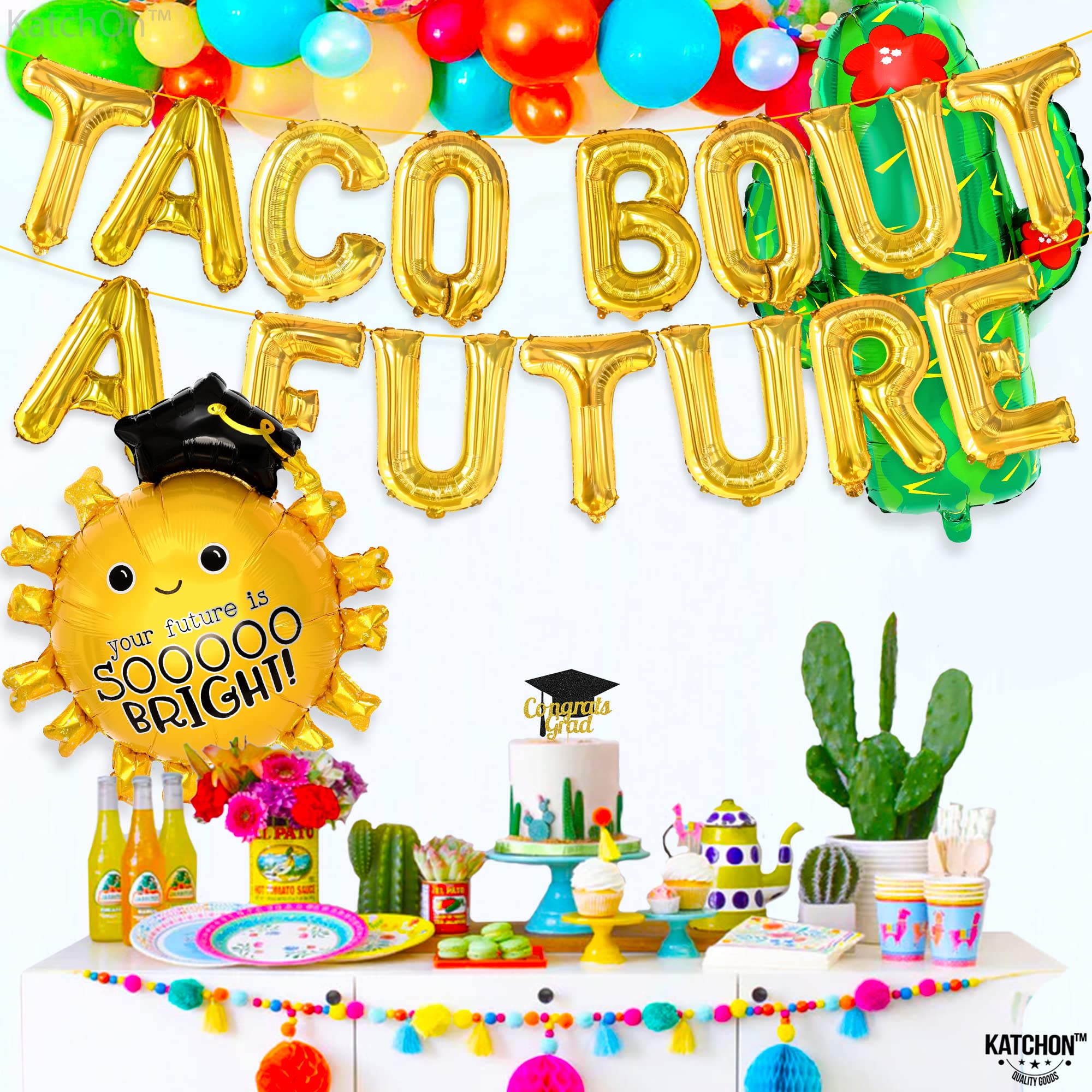 KatchOn Taco Bout A Future Balloon Set – 3 Foil Balloons for Graduation 2026 Decorations