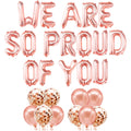 KatchOn We Are So Proud of You Balloons – 27-Pack, 16 Inch Rose Gold Foil Balloon Set for 2026 Graduation Decorations