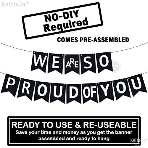 KatchOn We are So Proud of You Banner - 10ft Pre-Strung Congratulations Banner for 2026 Graduation Decorations