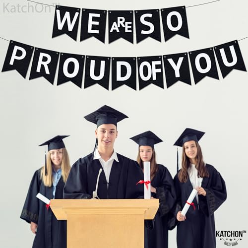 KatchOn We are So Proud of You Banner - 10ft Pre-Strung Congratulations Banner for 2026 Graduation Decorations