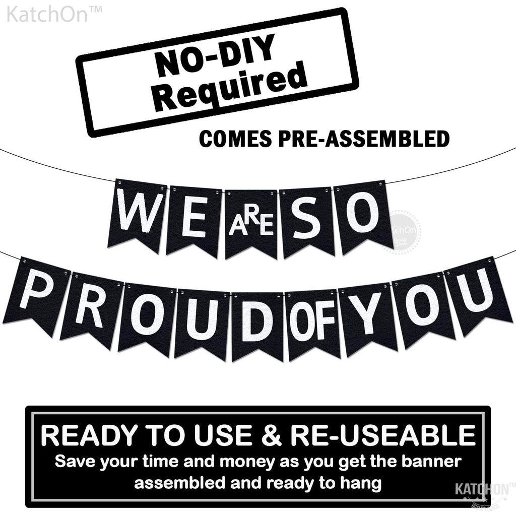 KatchOn We are So Proud of You Banner - 10ft Pre-Strung Congratulations Banner for 2026 Graduation Decorations