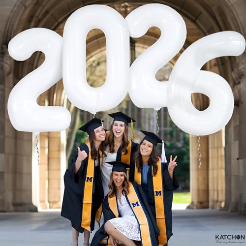 KatchOn White 2026 Graduation Balloons 42 Inch Giant Foil Number Set