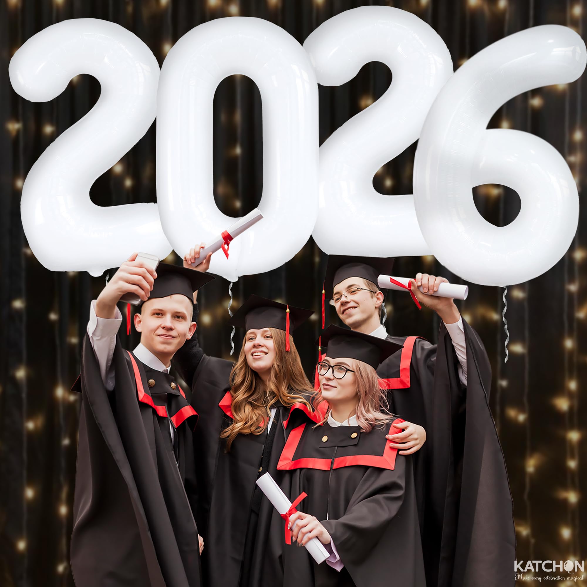 KatchOn White 2026 Graduation Balloons 42 Inch Giant Foil Number Set