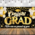 KatchOn Xtralarge Congrats Grad Banner 72x44 Inch - Black & Gold Graduation Decorations Class of 2026