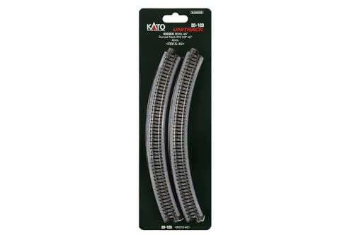 Kato Unitrack 315mm Radius 45-Degree Curve Track (4-Piece) for N Gauge Layouts