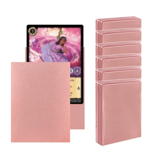 Katomula 300 Count Rose Gold Card Sleeves - Matte Back, Clear Front, Standard Size for MTG, Lorcana, Sports Cards