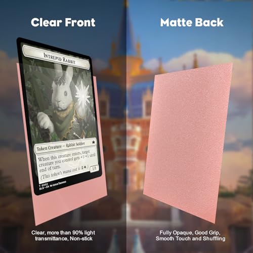 Katomula 300 Count Rose Gold Card Sleeves - Matte Back, Clear Front, Standard Size for MTG, Lorcana, Sports Cards