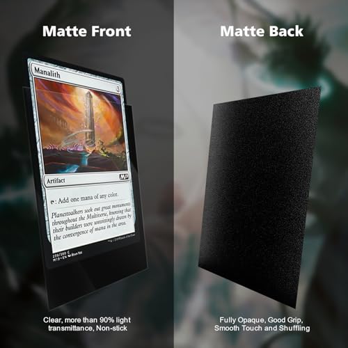 Katomula Black Matte Card Sleeves 300 Pack - Standard Size 66x91mm, Non-PVC, Edge-Tear Resistant