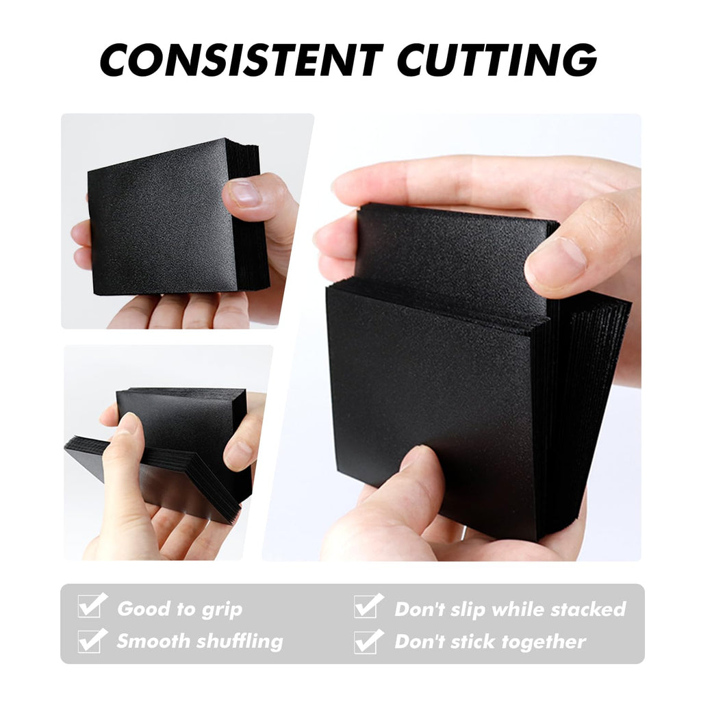 Katomula Black Matte Card Sleeves 300 Pack - Standard Size 66x91mm, Non-PVC, Edge-Tear Resistant