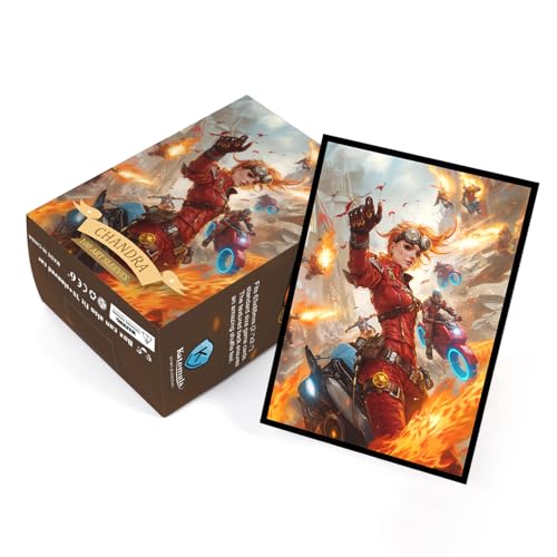 Katomula Chandra MTG Card Sleeves: 100 Art Sleeves + 100 Perfect Fit Inner Sleeves for Standard Size Cards