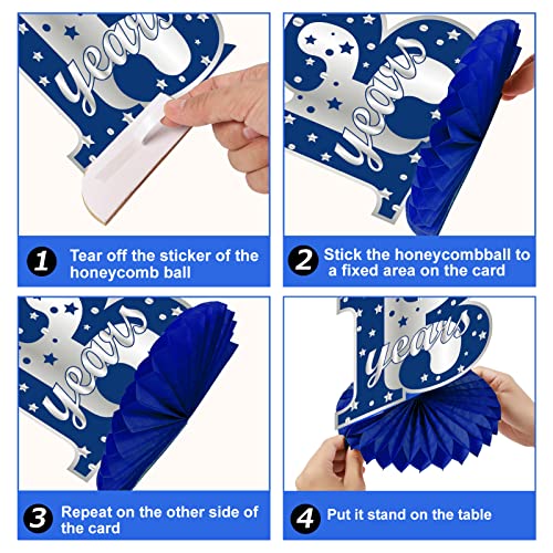 Kauayurk 8-Piece Blue Silver 13th Birthday Centerpieces for Boys