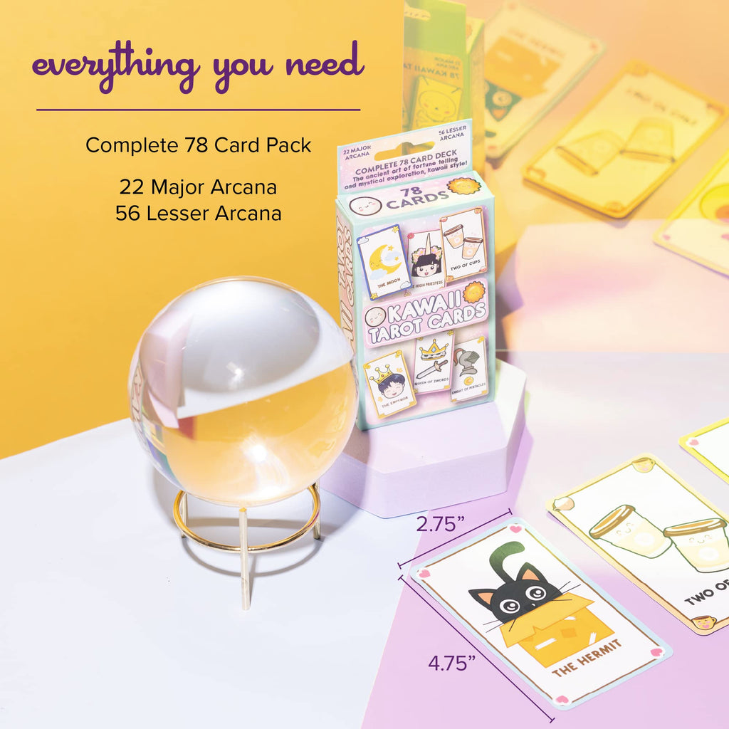 Kawaii Anime Tarot Cards for Beginners – 78-Card Deck with Guidebook & Drawstring Bag