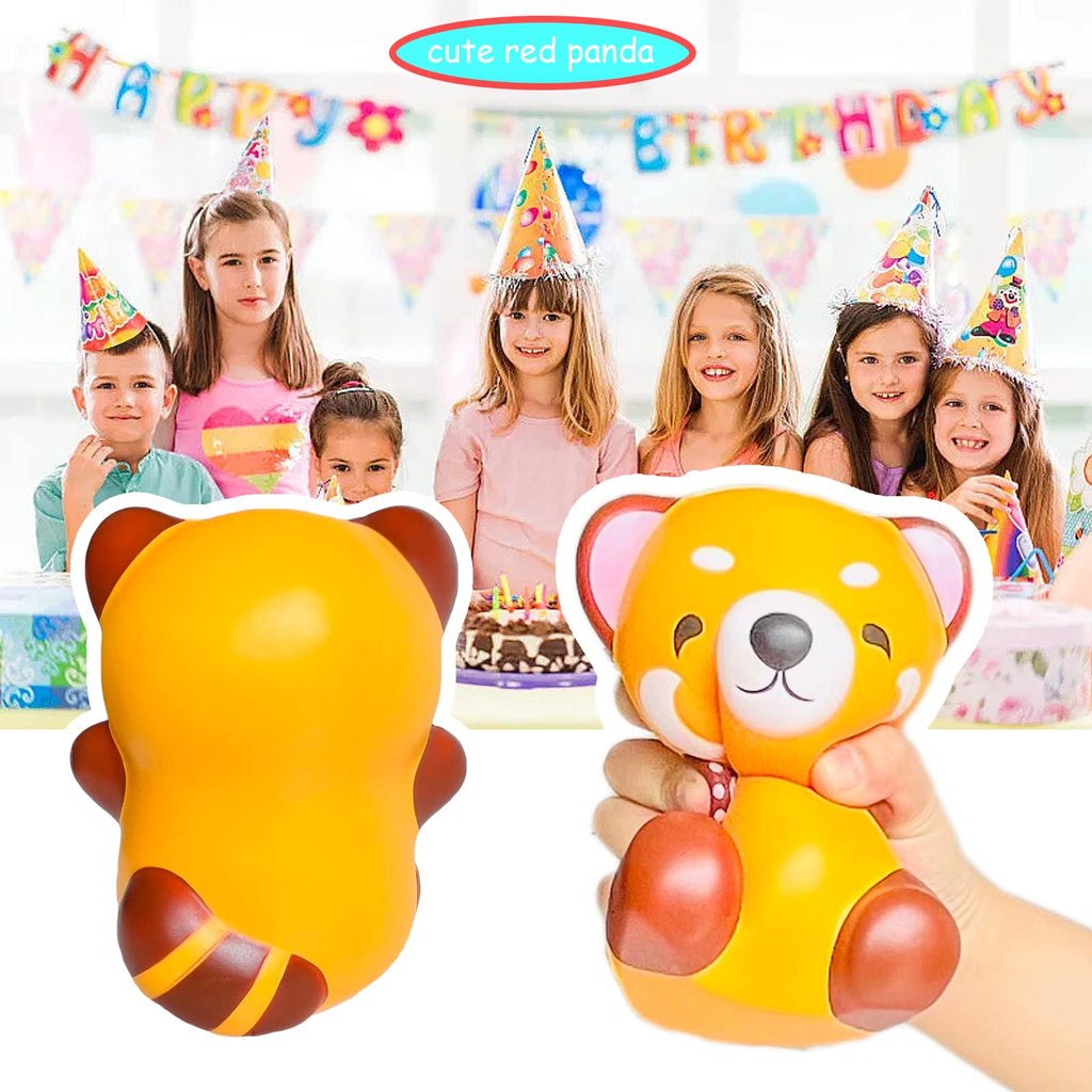 Kawaii Red Panda Slow Rising Squishy Toy – PU Foam Raccoon Panda Stress Relief Squeeze