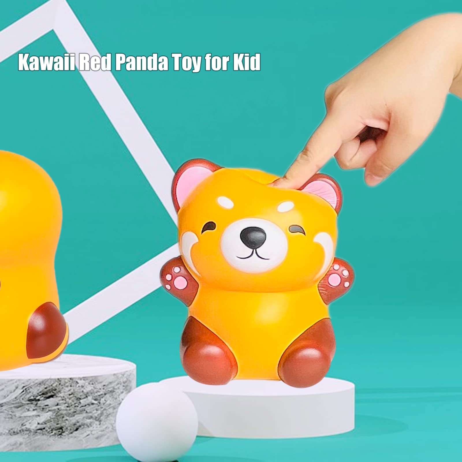 Kawaii Red Panda Slow Rising Squishy Toy – PU Foam Raccoon Panda Stress Relief Squeeze