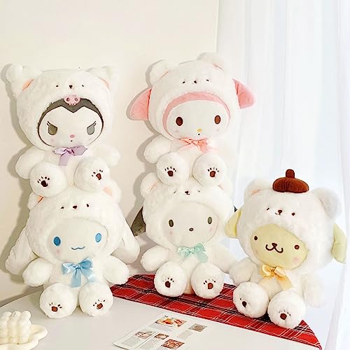 Kawaii White Bear Cross-Dressing Plush Toy - Soft Stuffed Animal Pillow for Kids, 20 cm