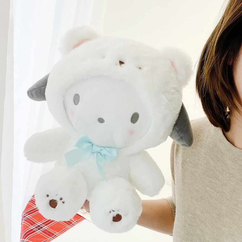 Kawaii White Bear Cross-Dressing Plush Toy - Soft Stuffed Animal Pillow for Kids, 20 cm