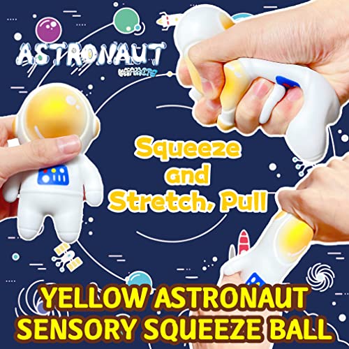 Kawaite 2-Pack Astronaut Stress Balls - Gold & Pink Squishy Fidget Toys for Kids & Adults, Anxiety Relief