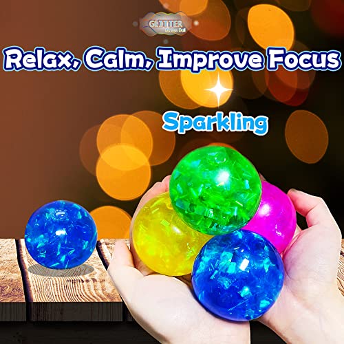 Kawaite Blue Squishy Glitter Stress Ball – Stretch and Squeeze Fidget Toy for Anxiety Relief