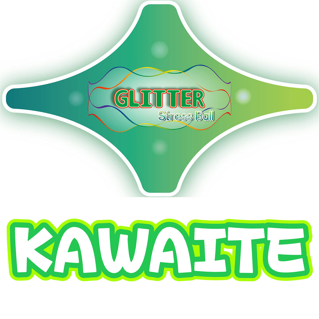 Kawaite Green Squishy Glitter Stress Ball - Stretchy Fidget Toy for Anxiety Relief, Party Favors, Classroom Prizes