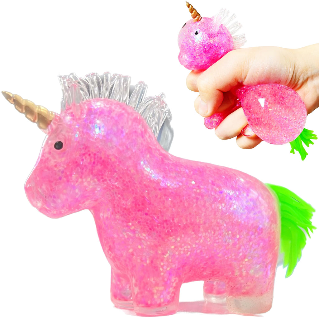 Kawaite Squishy Unicorn Stress Relief Ball - Pink Sensory Squeeze Toy for Kids & Adults