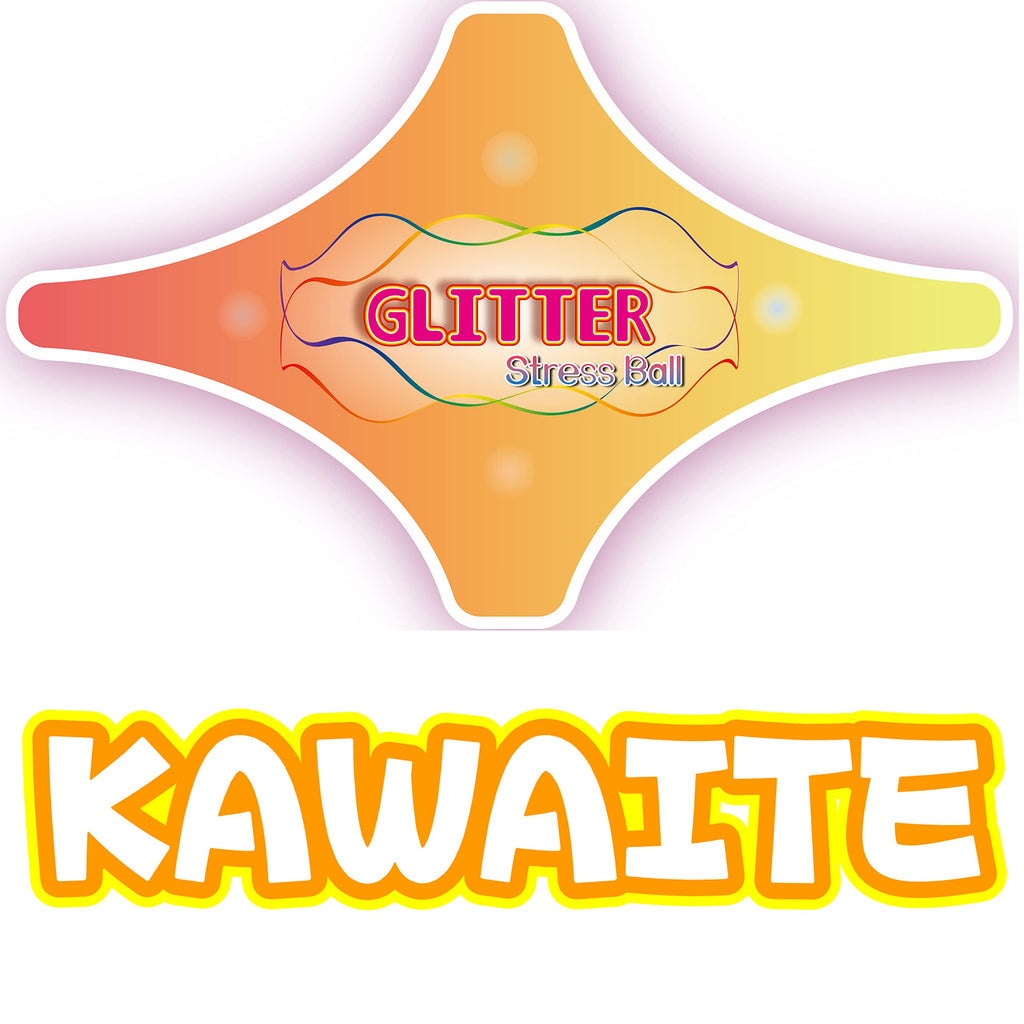 Kawaite Yellow Glitter Stress Ball Fidget Toy – Squishy, Stretchy Stress Relief for Kids and Adults