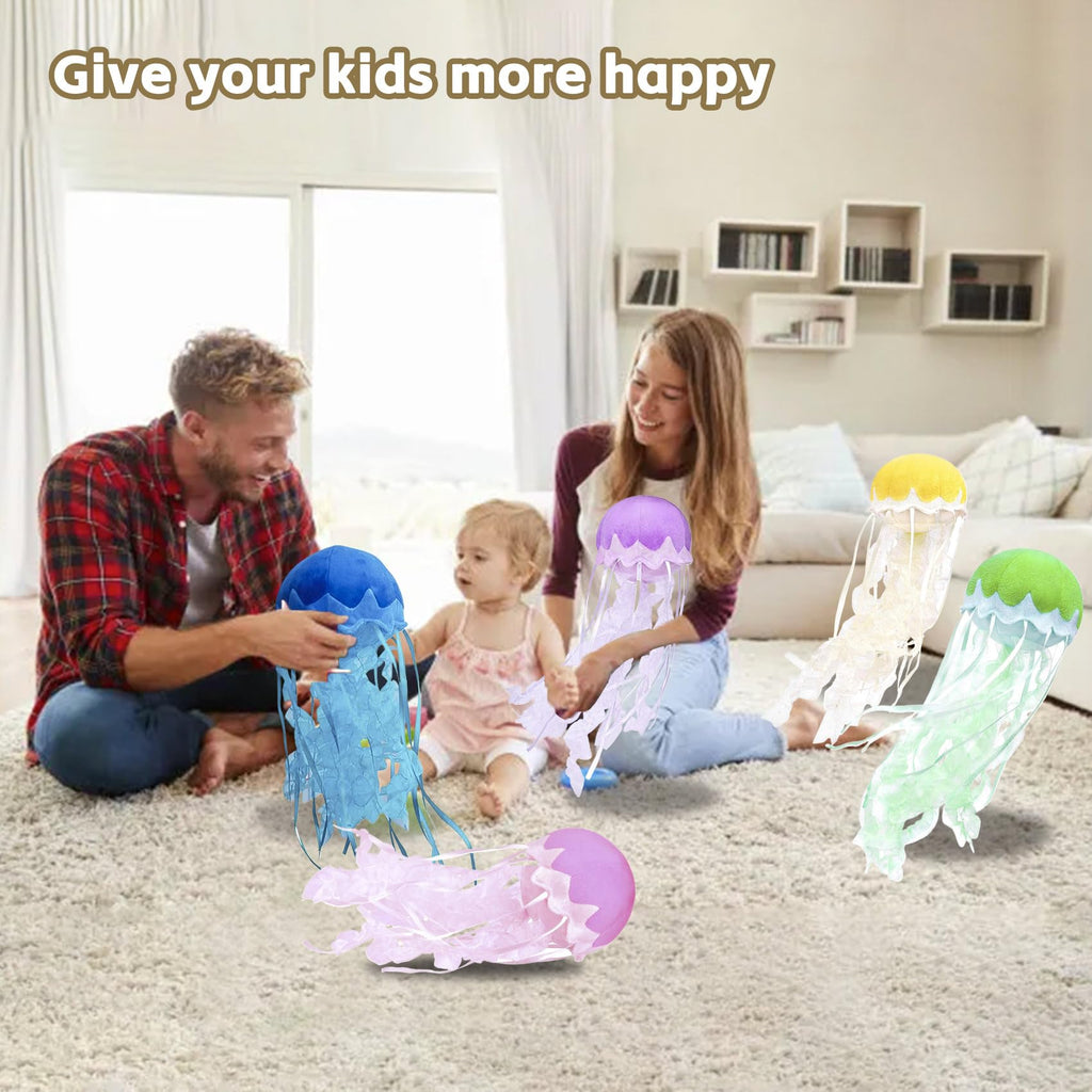 KAYBOBEZK Blue Jellyfish Plush Toy - 15.9 Inch Soft Stuffed Animal, Handmade Plush Pillow for Kids Room Decor