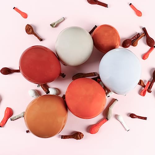 Kcoria 138-Piece Fall Balloon Garland Arch Kit - Double Stuffed Burnt Orange & Terracotta Balloons for Baby Shower, Birthday, Wedding Party Decor