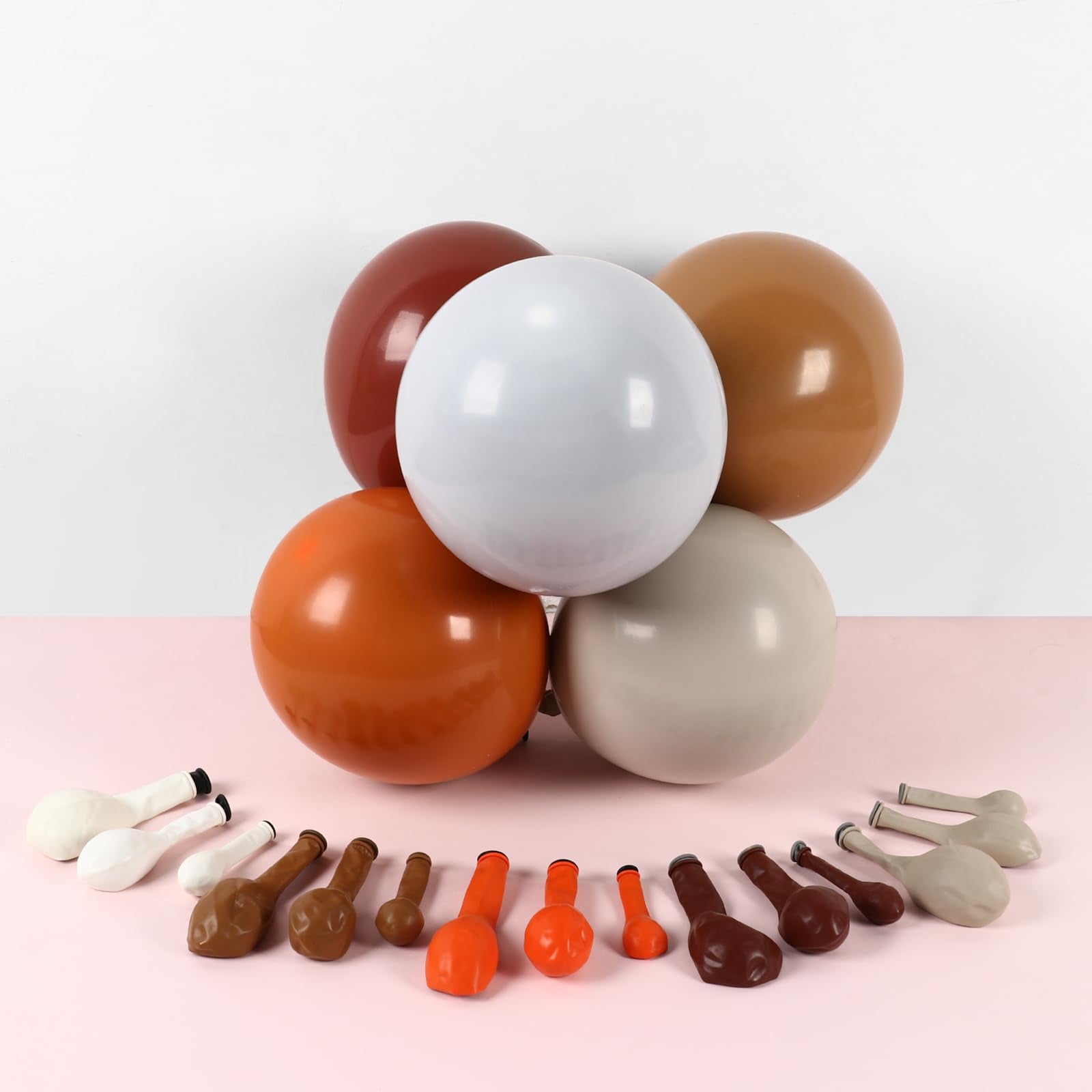 Kcoria 138-Piece Fall Balloon Garland Arch Kit - Double Stuffed Burnt Orange & Terracotta Balloons for Baby Shower, Birthday, Wedding Party Decor
