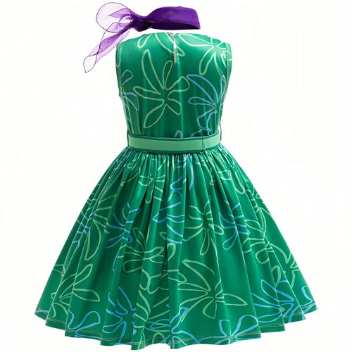 Keaiyouhuo Green Disgust Costume for Girls – Includes Wig, Kids Cosplay Dress for Halloween Birthday Christmas