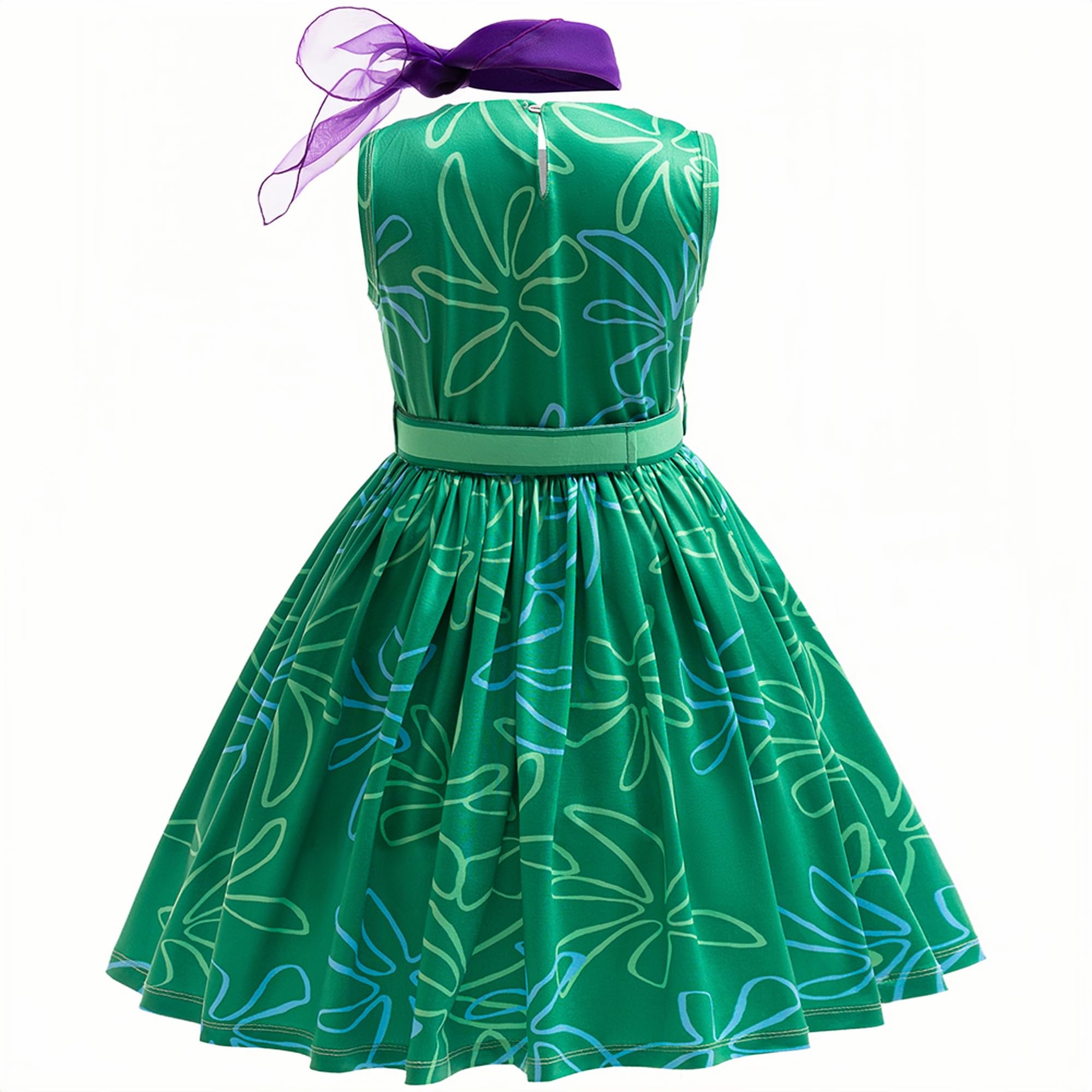 Keaiyouhuo Green Disgust Costume for Girls – Includes Wig, Kids Cosplay Dress for Halloween Birthday Christmas