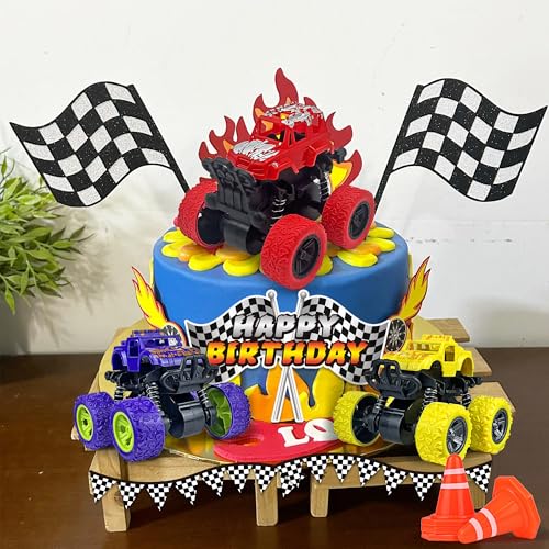 KEEPARTY 20-Piece Truck Cake Decoration Set – Off-Road Vehicle Cake Toppers for Car-Themed Parties