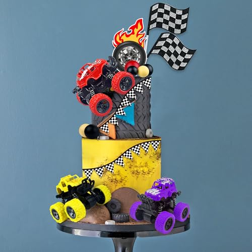 KEEPARTY 20-Piece Truck Cake Decoration Set – Off-Road Vehicle Cake Toppers for Car-Themed Parties