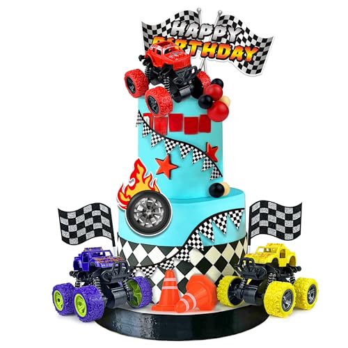 KEEPARTY 20-Piece Truck Cake Decoration Set – Off-Road Vehicle Cake Toppers for Car-Themed Parties