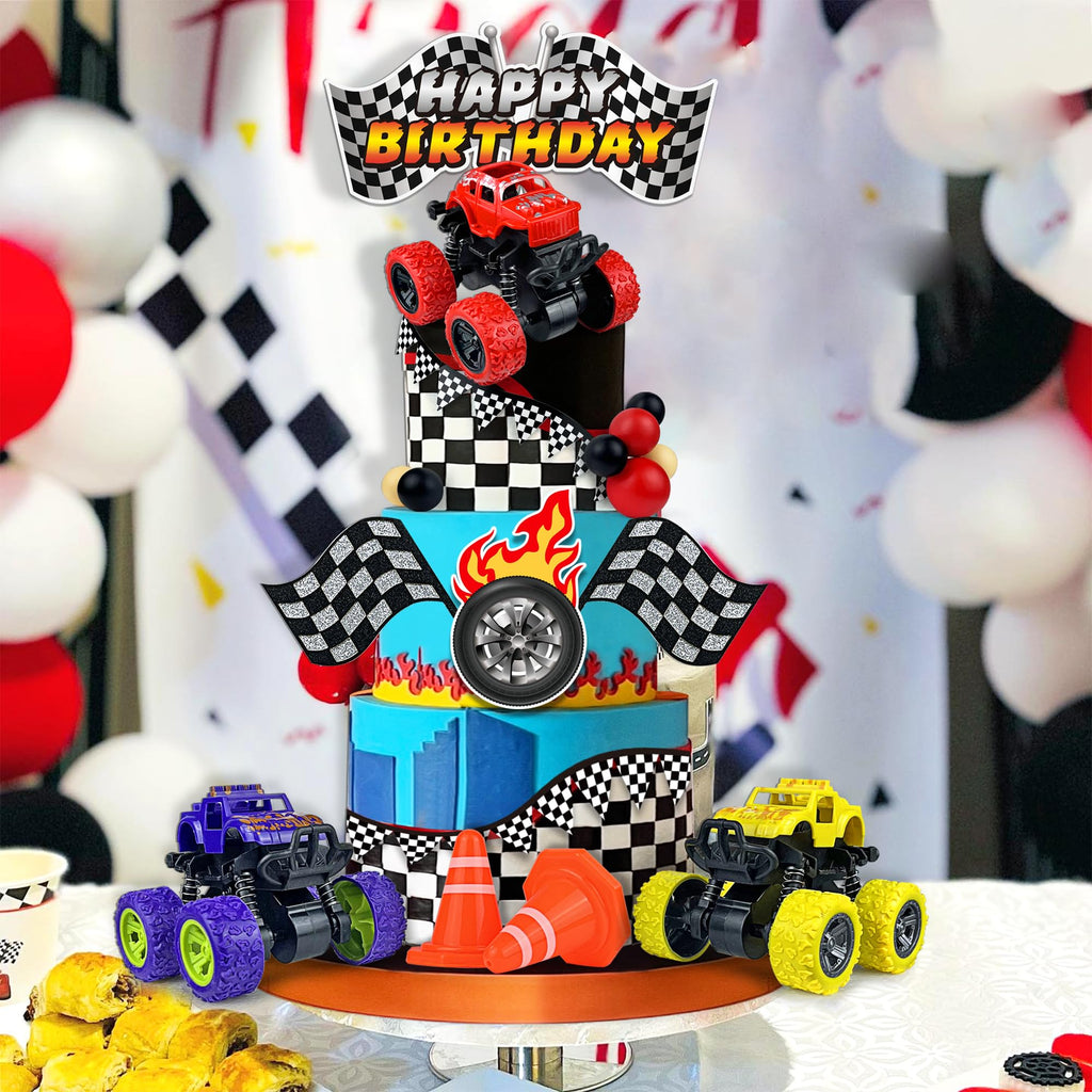 KEEPARTY 20-Piece Truck Cake Decoration Set – Off-Road Vehicle Cake Toppers for Car-Themed Parties