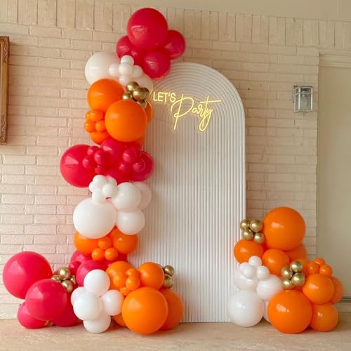 KEPMOV 60 Pcs Pink and Orange Balloons - 12 Inch Latex Party Balloons for Birthdays, Bridal Showers, Weddings & Summer Decor