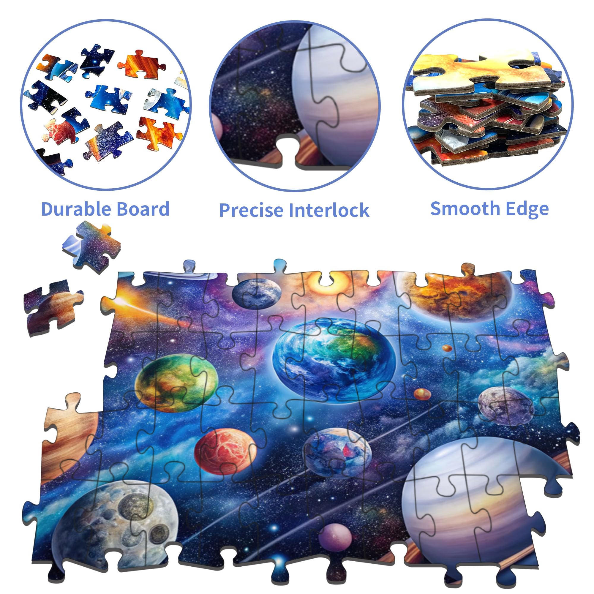 kepovin 200-Piece Solar System Jigsaw Puzzle for Kids Ages 6-8 8-10 10-12 – Educational Space Toy for Boys and Girls