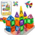 Kerhitoy 48-Piece Mini Magnetic Tiles Travel Set with Metal Box – STEM Building Blocks for Kids Ages 3-8