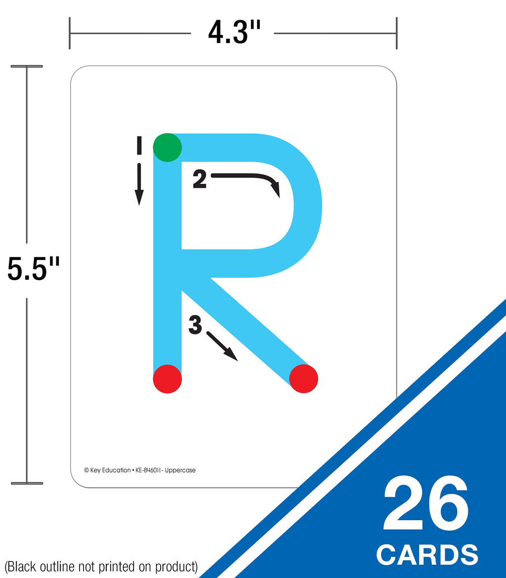Key Education Uppercase Alphabet Tracing Flash Cards – Textured Touch and Trace for Preschool and Kindergarten