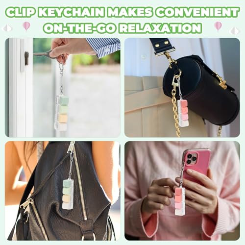 Keyboard Fidget Toy Keychain Set – Silent & Clicky Stress Relief for Adults (2 Pack, Pink & Green)