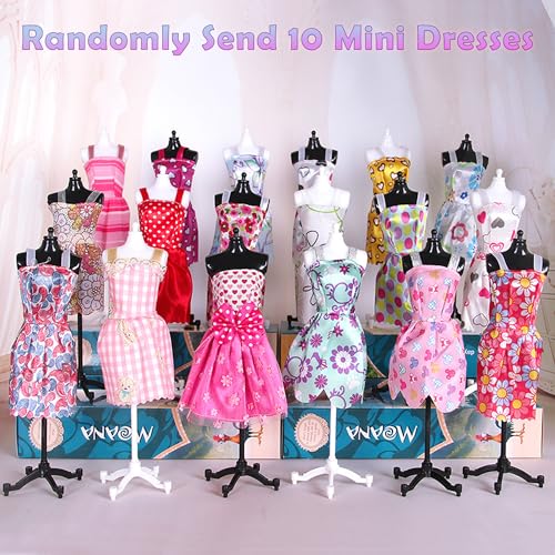 Keysse 38-Piece Doll Fashion Wardrobe: 8 Sequin Suits, 10 Dresses, 10 Shoes, 10 Jewelry – Fits 11-11.8 Inch Dolls – Velcro Closure