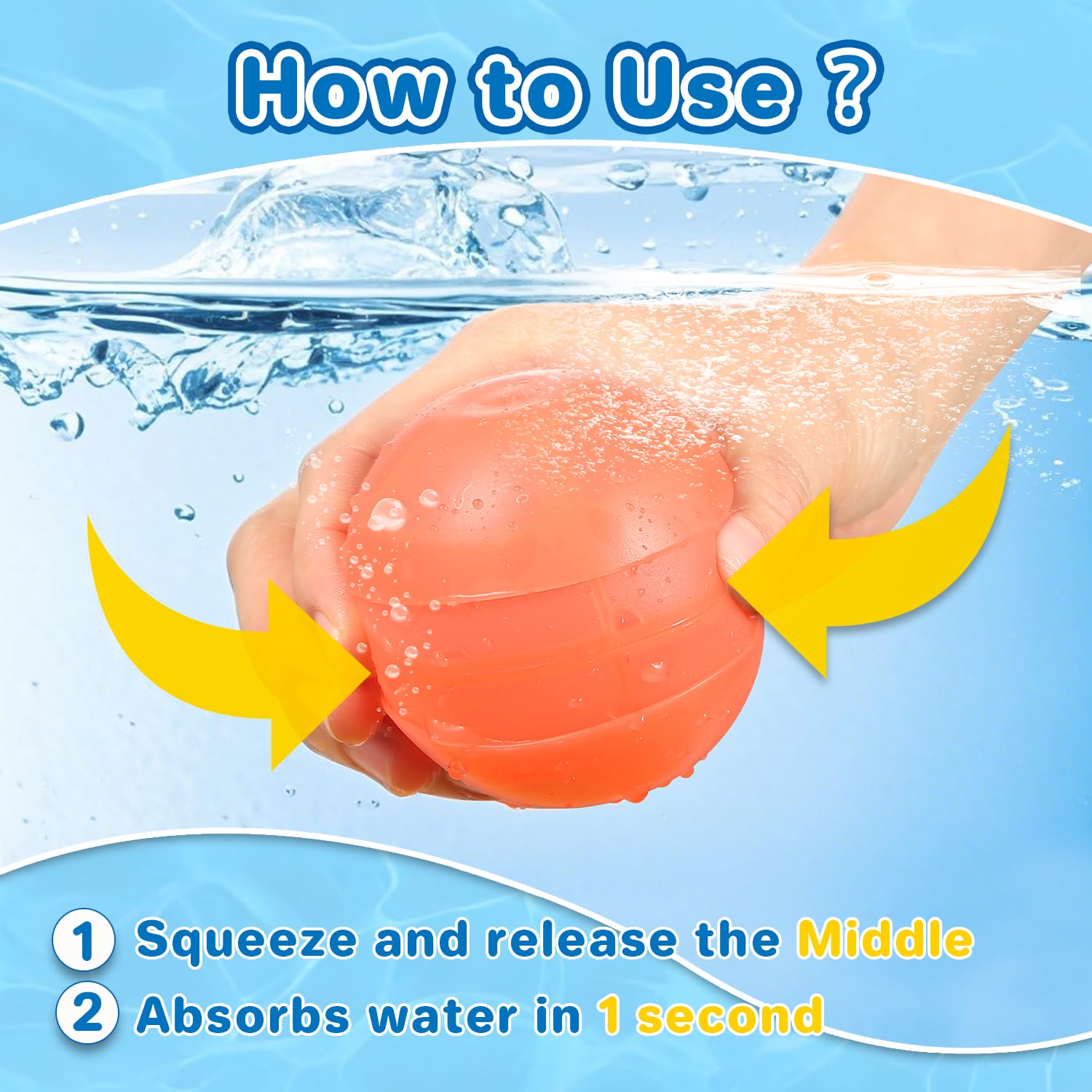 KGC 12-Pack Reusable Silicone Water Balloons – Magnet-Free Self-Sealing Splash Balls for Kids Ages 3-12, Quick Fill & Mesh Bag Included