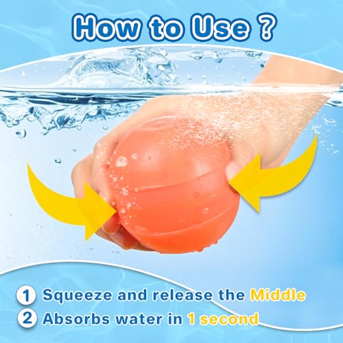 KGC 12-Pack Reusable Water Balloons – Magnet-Free Silicone Splash Balls for Kids