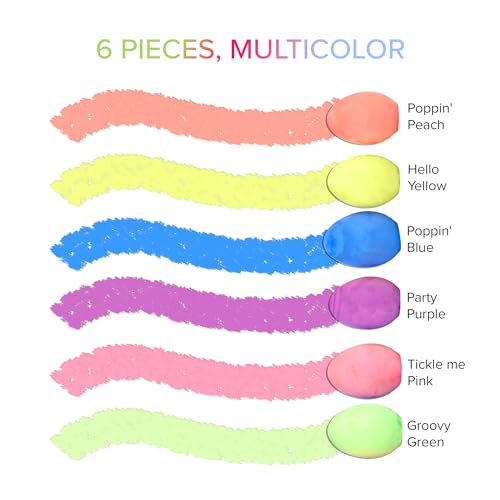 Kid Made Modern 6-Piece Neon Sidewalk Chalk Set - Washable Egg Chalk for Outdoor Play, Chalkboard Art, Ages 3+
