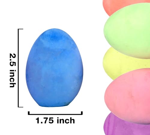 Kid Made Modern 6-Piece Neon Sidewalk Chalk Set - Washable Egg Chalk for Outdoor Play, Chalkboard Art, Ages 3+