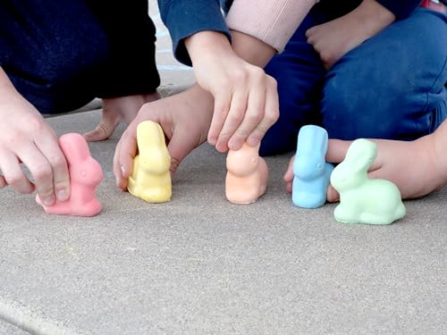 Kid Made Modern Bunny Sidewalk Chalk Set – 5 Washable Multicolor Chalks for Kids Ages 3+