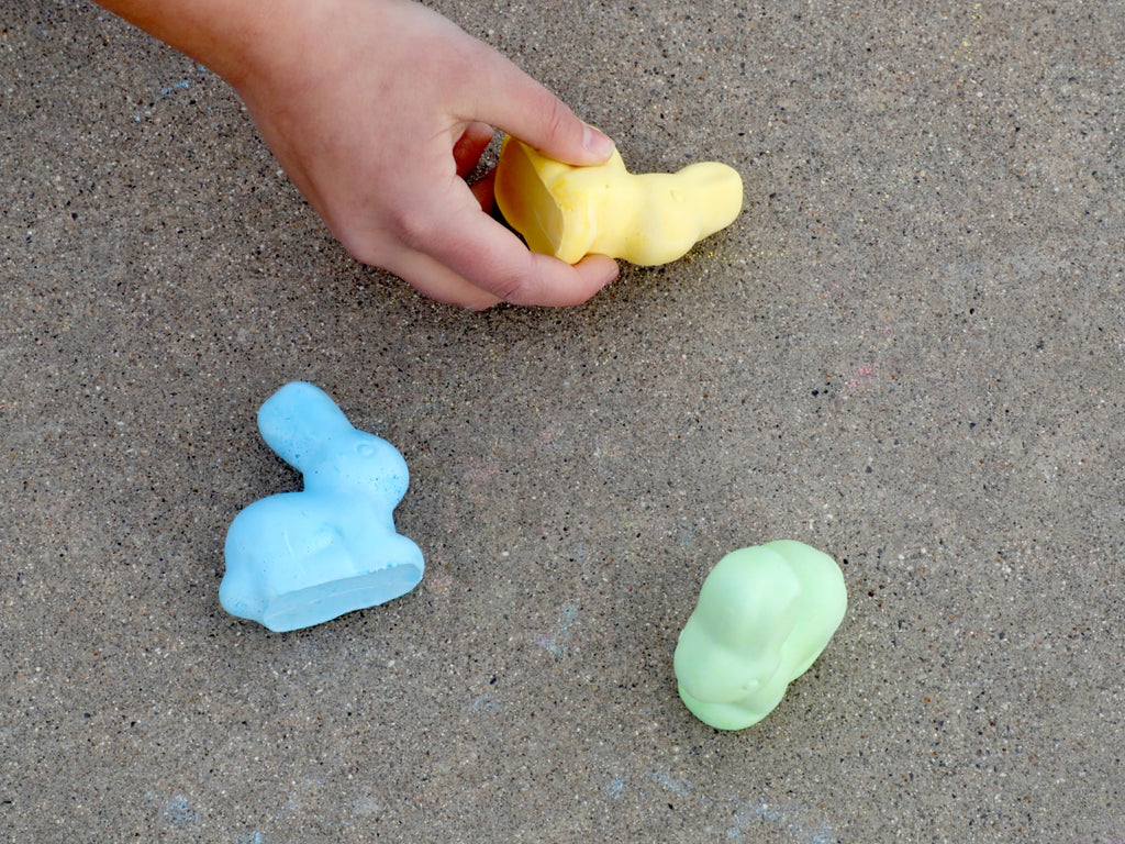 Kid Made Modern Bunny Sidewalk Chalk Set – 5 Washable Multicolor Chalks for Kids Ages 3+