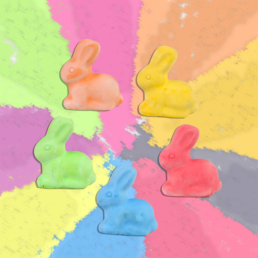 Kid Made Modern Bunny Sidewalk Chalk Set – 5 Washable Multicolor Chalks for Kids Ages 3+