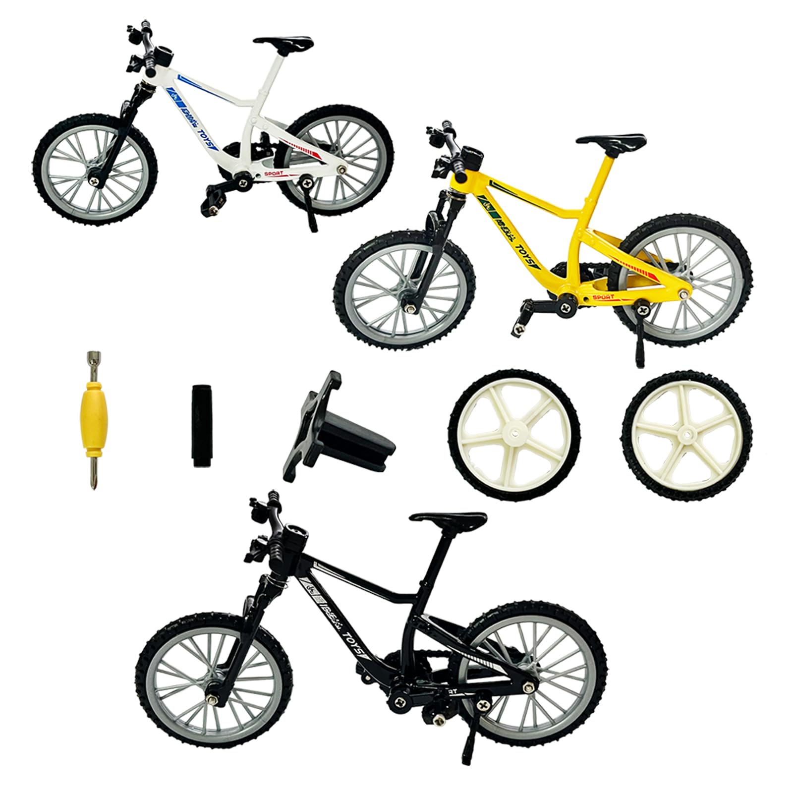 Kidbeile 3-Pack Metal Mini BMX Finger Bikes – 1:18 Scale, Disassemblable, Display Ready