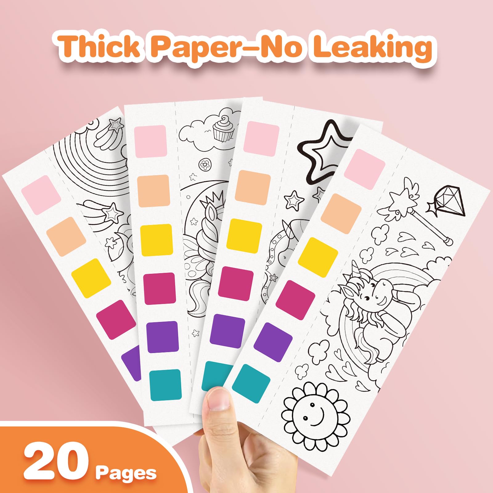 Kidcraft Paint with Water Coloring Books for Kids - 2 Pack, Mess-Free Watercolor Kit, Travel Activity for Ages 4-12
