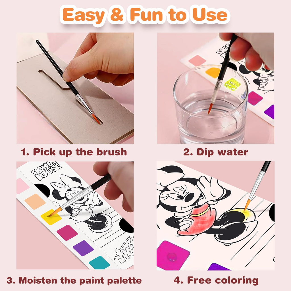 Kidcraft Paint with Water Coloring Books for Kids - 2 Pack, Mess-Free Watercolor Kit, Travel Activity for Ages 4-12
